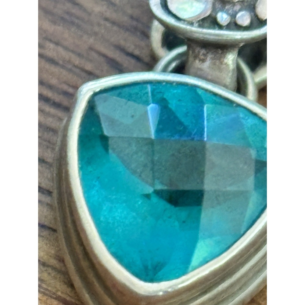 Sarda Blue Spinel and Sterling Silver Petite Handcrafted Pendant - Picture 2 of 6